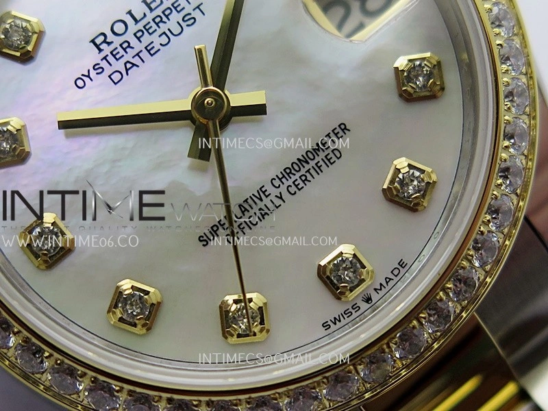 DateJust 31mm 904L SS YG AR+F Best Edition White MOP Dial Diamond Marker On 904L SS YG Oyster Bracelet A2236