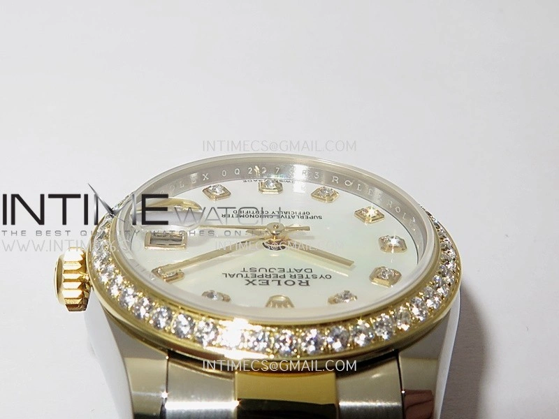 DateJust 31mm 904L SS YG AR+F Best Edition White MOP Dial Diamond Marker On 904L SS YG Oyster Bracelet A2236