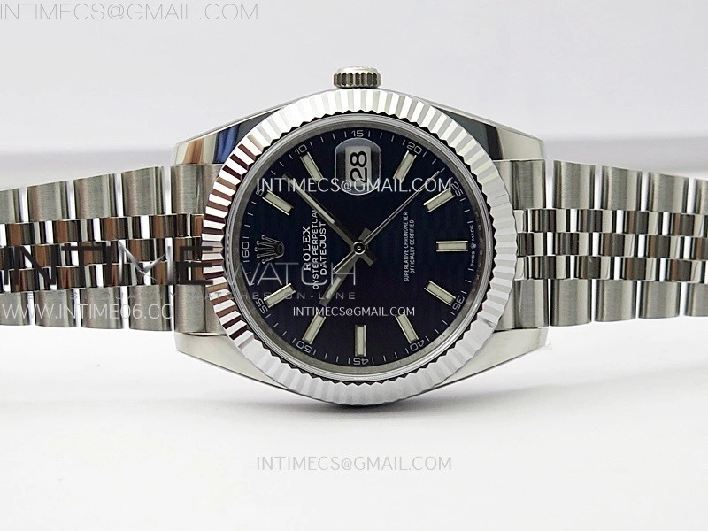 DateJust 41mm 126334 904 SS AR+F V2 1:1 Best Edition Blue Fluted Dial Sticks Markers on Jubilee Bracelet DD3235