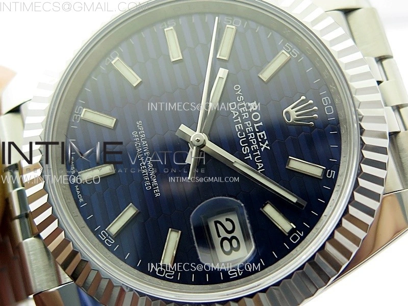 DateJust 41mm 126334 904 SS AR+F V2 1:1 Best Edition Blue Fluted Dial Sticks Markers on Jubilee Bracelet DD3235