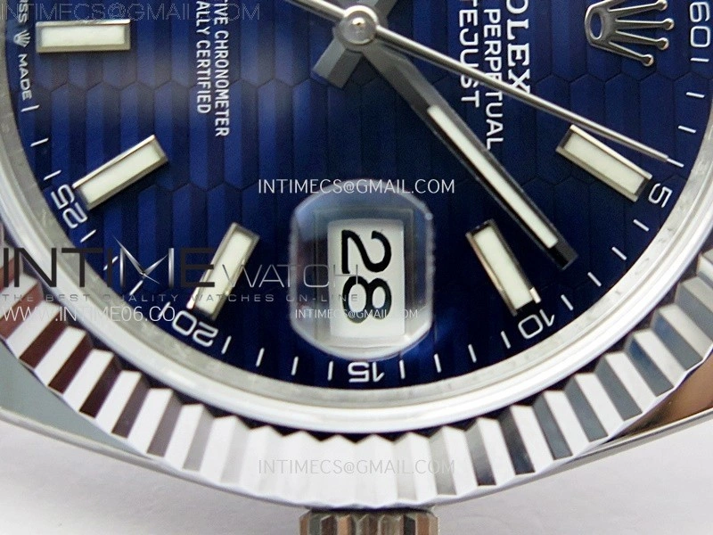 DateJust 41mm 126334 904 SS AR+F V2 1:1 Best Edition Blue Fluted Dial Sticks Markers on Jubilee Bracelet DD3235