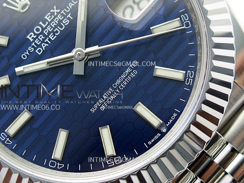 DateJust 41mm 126334 904 SS AR+F V2 1:1 Best Edition Blue Fluted Dial Sticks Markers on Jubilee Bracelet DD3235