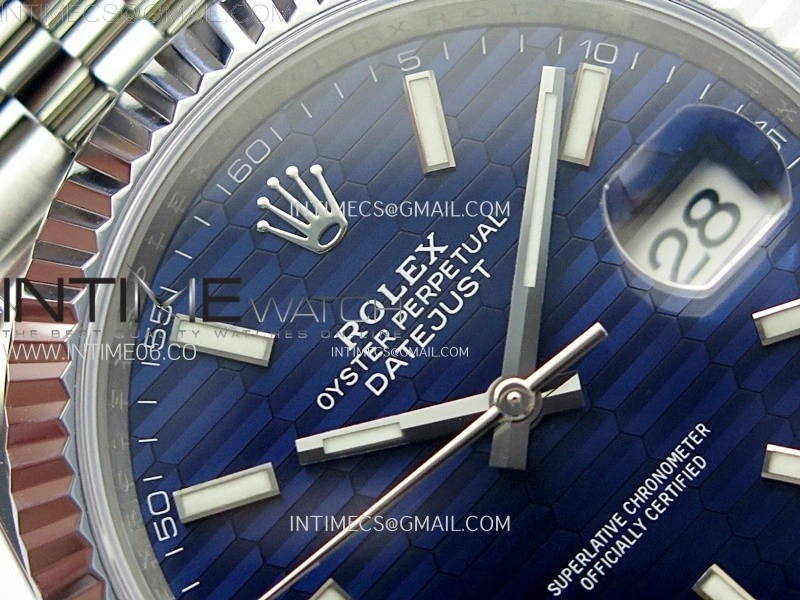 DateJust 41mm 126334 904 SS AR+F V2 1:1 Best Edition Blue Fluted Dial Sticks Markers on Jubilee Bracelet DD3235