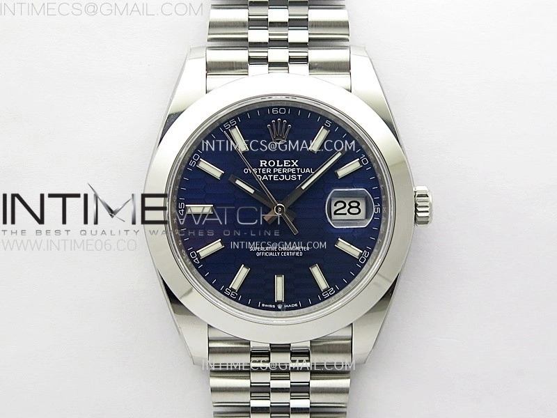 DateJust 41mm 126300 904 SS AR+F V2 1:1 Best Edition Fluted Blue Dial Sticks Markers on Jubilee Bracelet DD3235