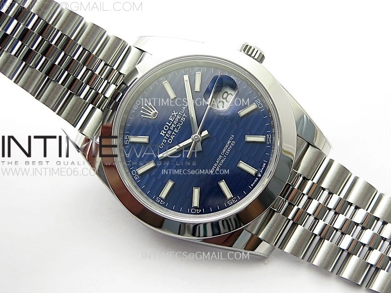 DateJust 41mm 126300 904 SS AR+F V2 1:1 Best Edition Fluted Blue Dial Sticks Markers on Jubilee Bracelet DD3235