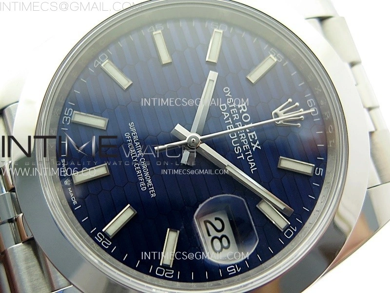 DateJust 41mm 126300 904 SS AR+F V2 1:1 Best Edition Fluted Blue Dial Sticks Markers on Jubilee Bracelet DD3235