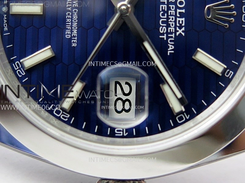 DateJust 41mm 126300 904 SS AR+F V2 1:1 Best Edition Fluted Blue Dial Sticks Markers on Jubilee Bracelet DD3235