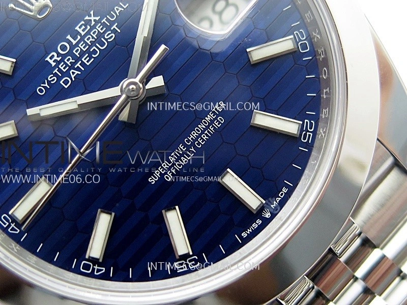 DateJust 41mm 126300 904 SS AR+F V2 1:1 Best Edition Fluted Blue Dial Sticks Markers on Jubilee Bracelet DD3235