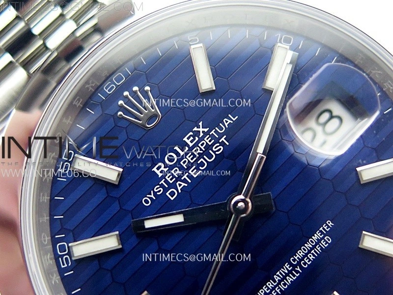 DateJust 41mm 126300 904 SS AR+F V2 1:1 Best Edition Fluted Blue Dial Sticks Markers on Jubilee Bracelet DD3235