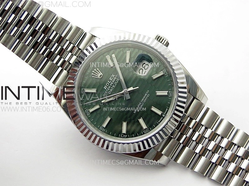 DateJust 41mm 126334 904 SS AR+F V2 1:1 Best Edition Gray Fluted Dial Sticks Markers on Jubilee Bracelet DD3235