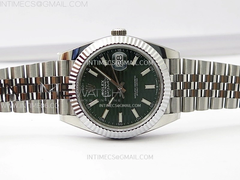 DateJust 41mm 126334 904 SS AR+F V2 1:1 Best Edition Gray Fluted Dial Sticks Markers on Jubilee Bracelet DD3235