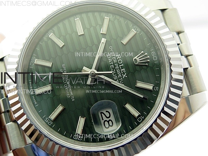 DateJust 41mm 126334 904 SS AR+F V2 1:1 Best Edition Gray Fluted Dial Sticks Markers on Jubilee Bracelet DD3235