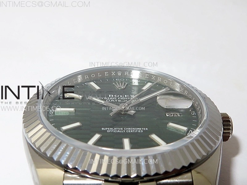DateJust 41mm 126334 904 SS AR+F V2 1:1 Best Edition Gray Fluted Dial Sticks Markers on Jubilee Bracelet DD3235