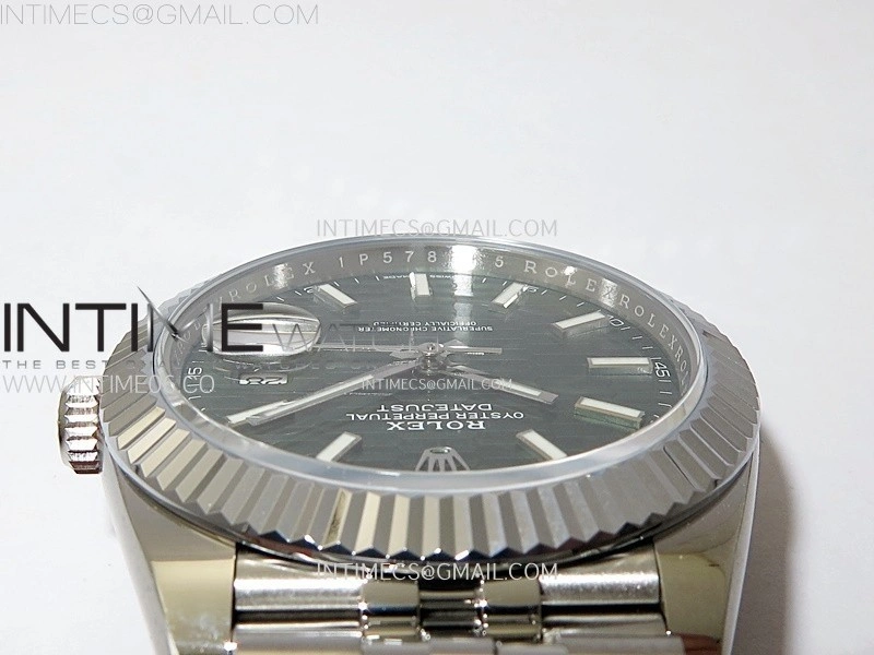 DateJust 41mm 126334 904 SS AR+F V2 1:1 Best Edition Gray Fluted Dial Sticks Markers on Jubilee Bracelet DD3235