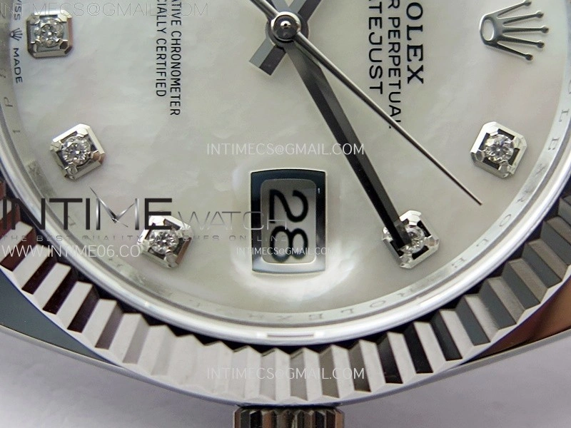 DateJust 41mm 126334 904 SS AR+F V2 1:1 Best Edition White MOP Dial Diamonds Markers on Jubilee Bracelet DD3235