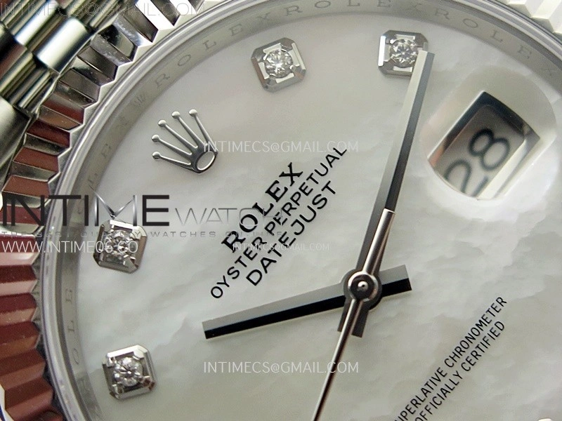 DateJust 41mm 126334 904 SS AR+F V2 1:1 Best Edition White MOP Dial Diamonds Markers on Jubilee Bracelet DD3235