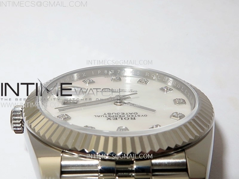 DateJust 41mm 126334 904 SS AR+F V2 1:1 Best Edition White MOP Dial Diamonds Markers on Jubilee Bracelet DD3235