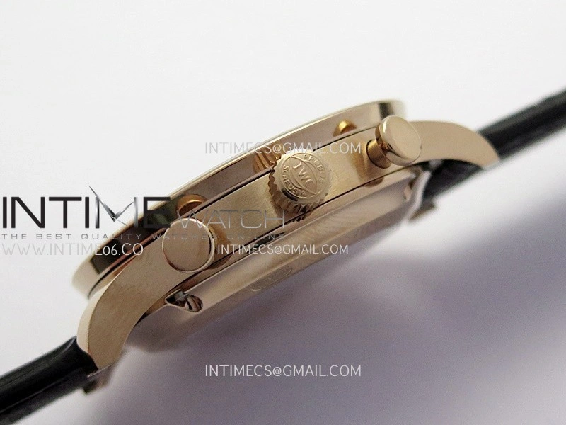 Portuguese Chrono IW371611 RG APSF 1:1 Best Edition Gray Dial On Black Leather Strap Asian Super Clone 69355