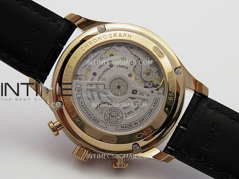 Portuguese Chrono IW371611 RG APSF 1:1 Best Edition Gray Dial On Black Leather Strap Asian Super Clone 69355