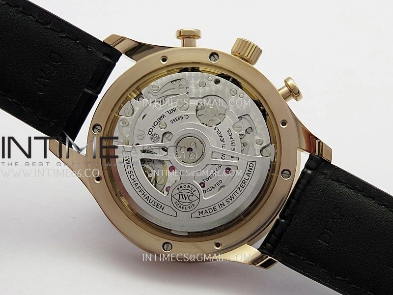 Portuguese Chrono IW371611 RG APSF 1:1 Best Edition Gray Dial On Black Leather Strap Asian Super Clone 69355