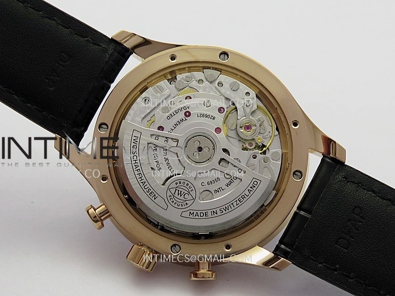 Portuguese Chrono IW371611 RG APSF 1:1 Best Edition Gray Dial On Black Leather Strap Asian Super Clone 69355