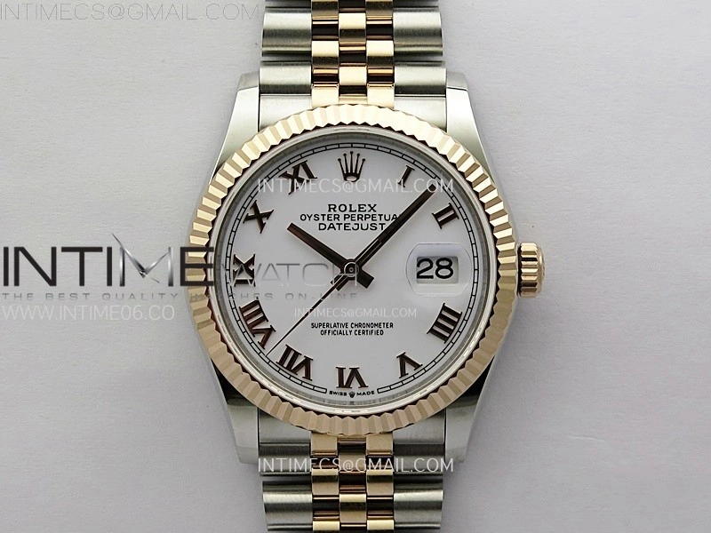 DateJust 36MM 126231 SS RG APSF 1:1 Best Edition White Dial Roman Markers on SS RG Jubilee Bracelet SA3235