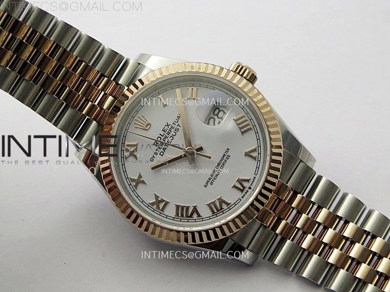 DateJust 36MM 126231 SS RG APSF 1:1 Best Edition White Dial Roman Markers on SS RG Jubilee Bracelet SA3235