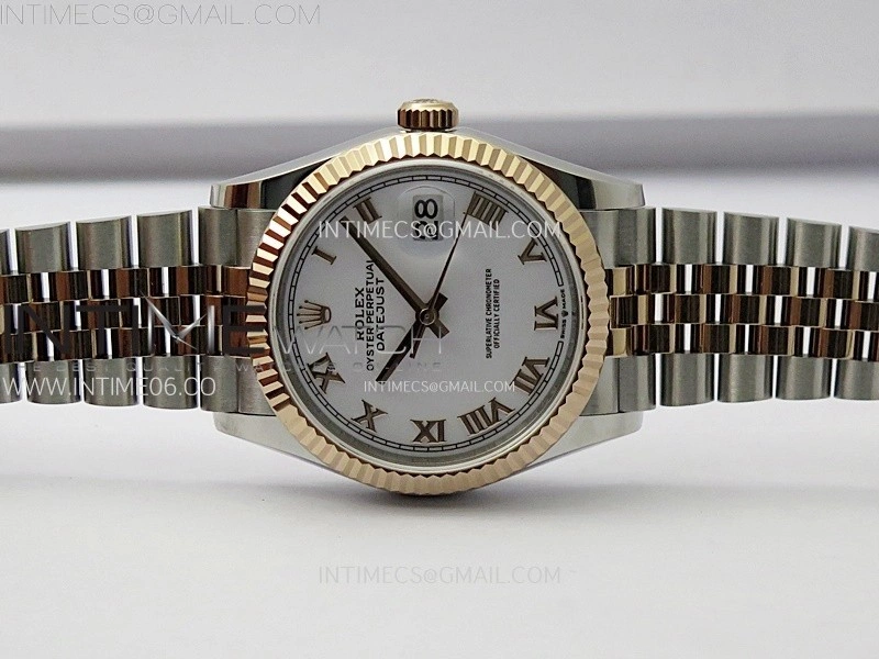 DateJust 36MM 126231 SS RG APSF 1:1 Best Edition White Dial Roman Markers on SS RG Jubilee Bracelet SA3235