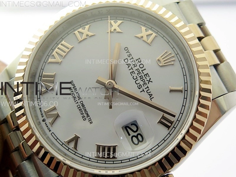 DateJust 36MM 126231 SS RG APSF 1:1 Best Edition White Dial Roman Markers on SS RG Jubilee Bracelet SA3235