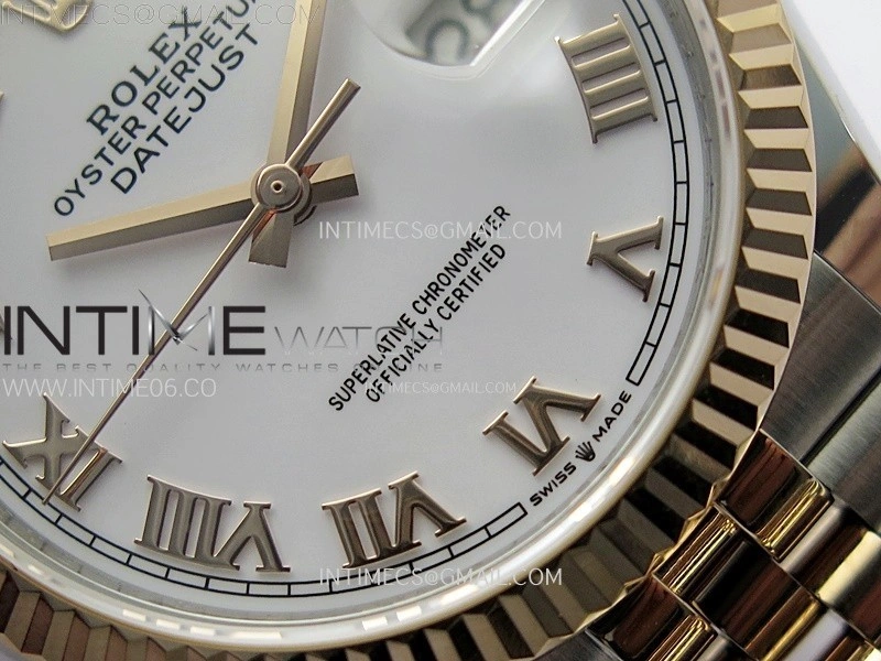 DateJust 36MM 126231 SS RG APSF 1:1 Best Edition White Dial Roman Markers on SS RG Jubilee Bracelet SA3235