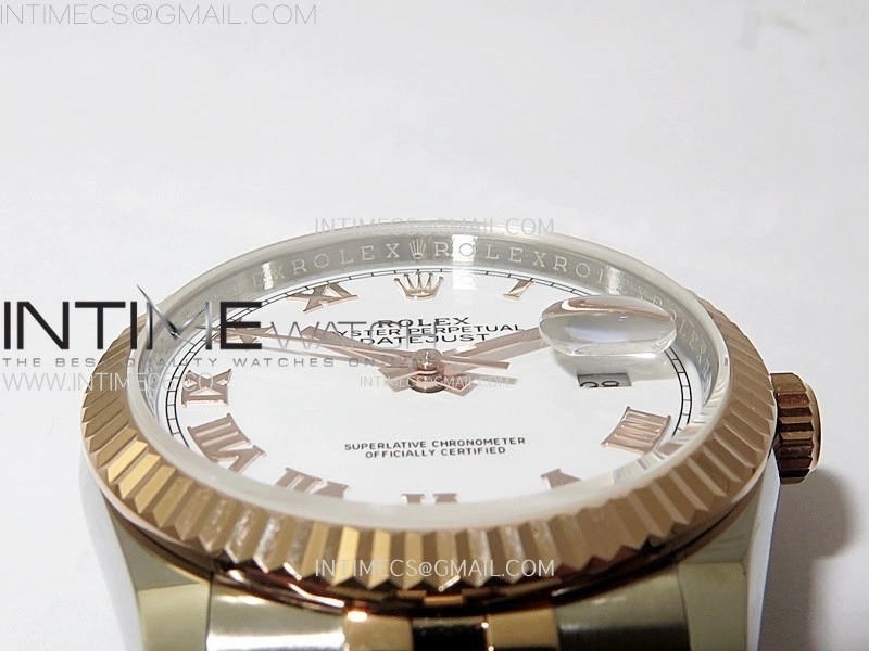 DateJust 36MM 126231 SS RG APSF 1:1 Best Edition White Dial Roman Markers on SS RG Jubilee Bracelet SA3235