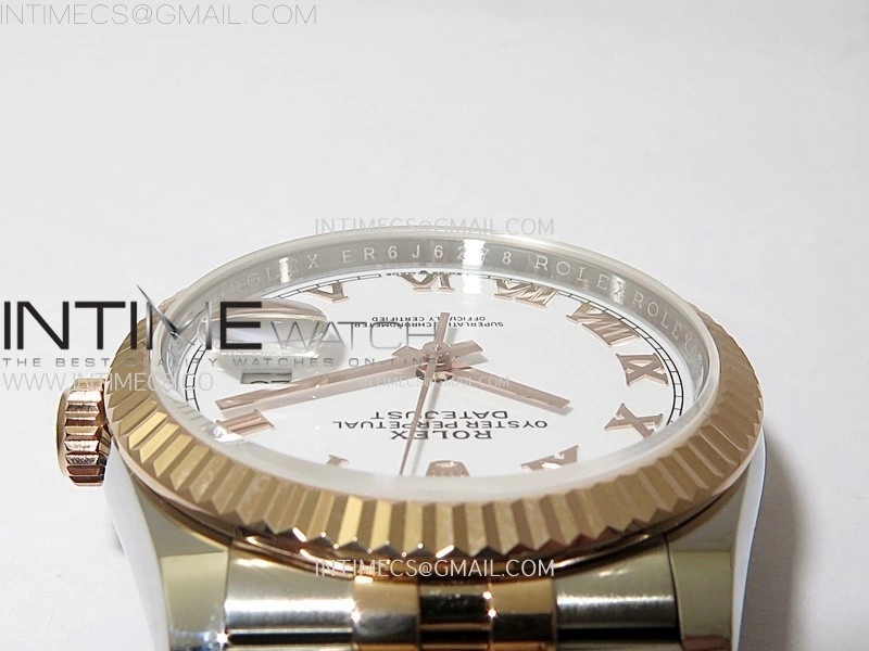 DateJust 36MM 126231 SS RG APSF 1:1 Best Edition White Dial Roman Markers on SS RG Jubilee Bracelet SA3235