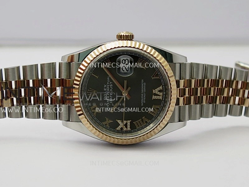 DateJust 126233 36mm 904L SS RG AR+F 1:1 Best Edition Gray Dial Roman Diamond Marker On Jubilee Bracelet DD3235