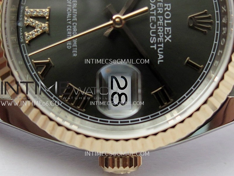 DateJust 126233 36mm 904L SS RG AR+F 1:1 Best Edition Gray Dial Roman Diamond Marker On Jubilee Bracelet DD3235