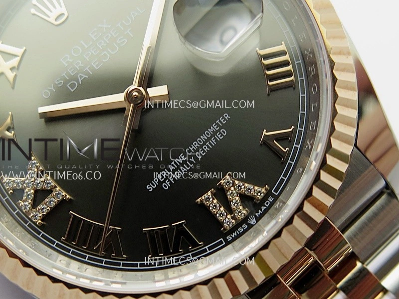 DateJust 126233 36mm 904L SS RG AR+F 1:1 Best Edition Gray Dial Roman Diamond Marker On Jubilee Bracelet DD3235