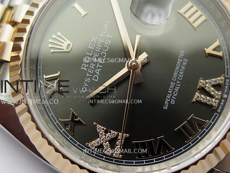 DateJust 126233 36mm 904L SS RG AR+F 1:1 Best Edition Gray Dial Roman Diamond Marker On Jubilee Bracelet DD3235