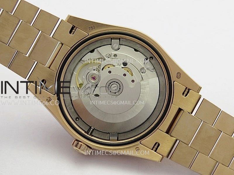 Day Date 128345 RG Gain Weight KF 1:1 Black Dial Roman Diamond Marker On President Bracelet A2836