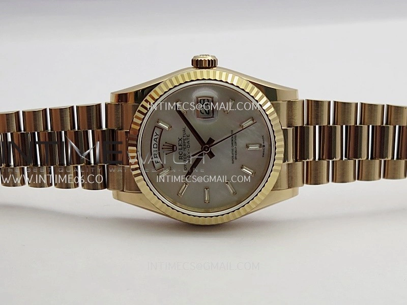 Day Date 128235 RG Gain Weight KF 1:1 White MOP Dial T Diamond Marker On President Bracelet A2836
