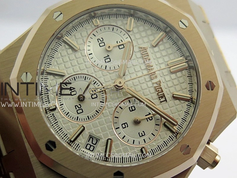 Royal Oak Chrono 26240 RG Gain Weight V2 DDF 1:1 Best Edition Silver Dial RG Bracelet Super Clone DD4401