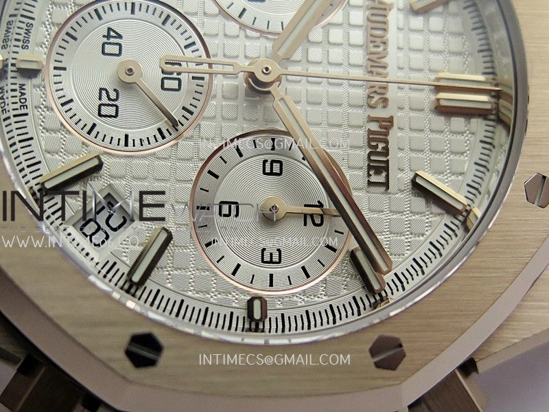 Royal Oak Chrono 26240 RG Gain Weight V2 DDF 1:1 Best Edition Silver Dial RG Bracelet Super Clone DD4401