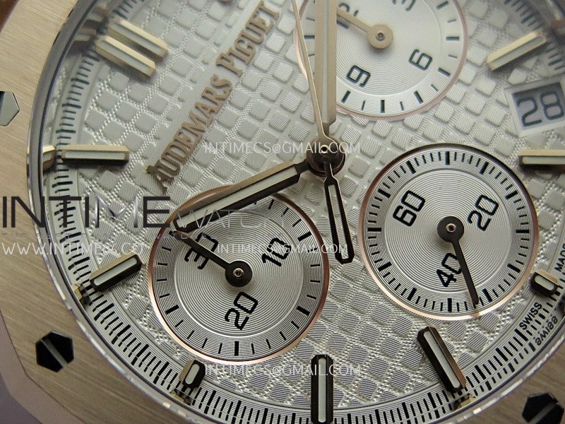 Royal Oak Chrono 26240 RG Gain Weight V2 DDF 1:1 Best Edition Silver Dial RG Bracelet Super Clone DD4401