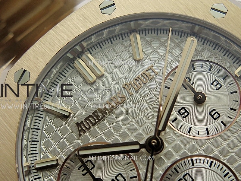 Royal Oak Chrono 26240 RG Gain Weight V2 DDF 1:1 Best Edition Silver Dial RG Bracelet Super Clone DD4401