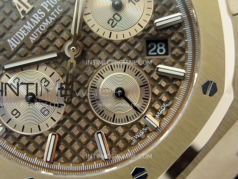 Royal Oak Chrono 26331ST RG IPF 1:1 Best Edition Brown Dial rose gold subdial on Brown Leather Strap A7750