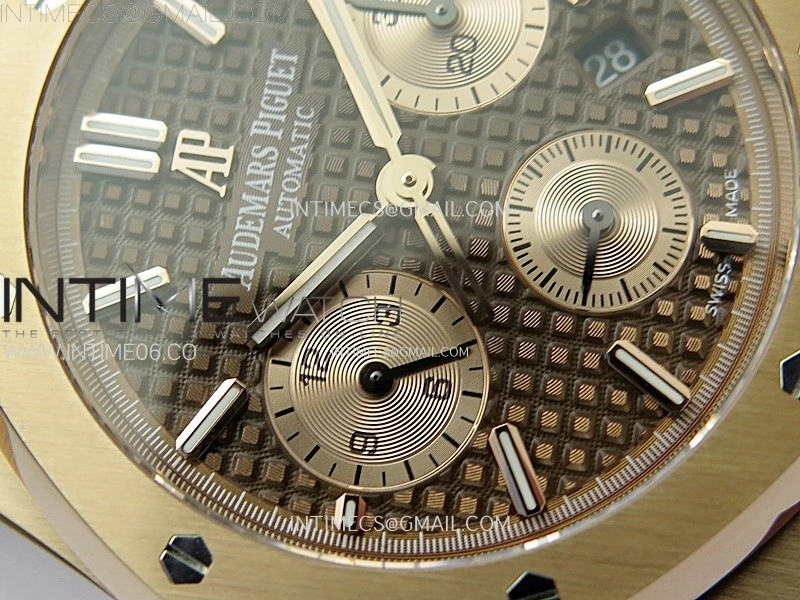 Royal Oak Chrono 26331ST RG IPF 1:1 Best Edition Brown Dial rose gold subdial on Brown Leather Strap A7750