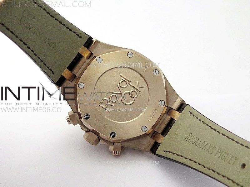 Royal Oak Chrono 26331ST RG IPF 1:1 Best Edition Brown Dial rose gold subdial on Brown Leather Strap A7750