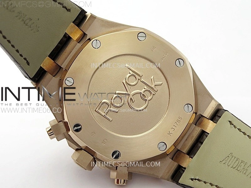 Royal Oak Chrono 26331ST RG IPF 1:1 Best Edition Brown Dial rose gold subdial on Brown Leather Strap A7750