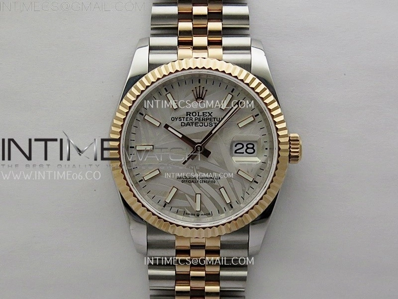 DateJust 126231 904L SS RG JDF 1:1 Best Edition Silver Leaves Dial Stick Markers on Jubilee SS RG Bracelet