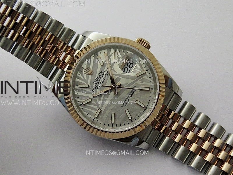 DateJust 126231 904L SS RG JDF 1:1 Best Edition Silver Leaves Dial Stick Markers on Jubilee SS RG Bracelet