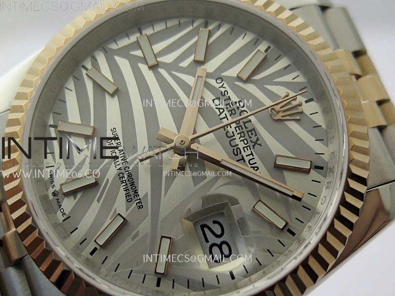 DateJust 126231 904L SS RG JDF 1:1 Best Edition Silver Leaves Dial Stick Markers on Jubilee SS RG Bracelet