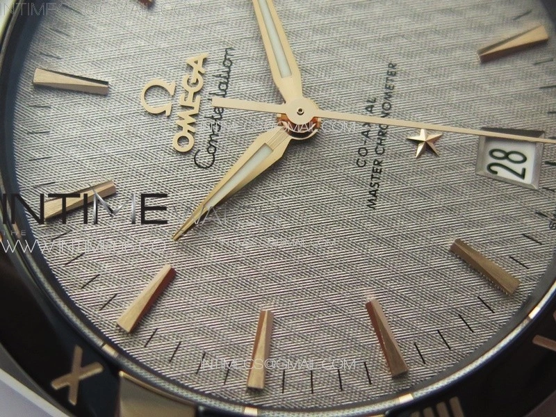 Constellation 41mm RG Black Ceramic Bezel VSF 1:1 Best Edition Silver Dial on Black Gummy Strap A8900